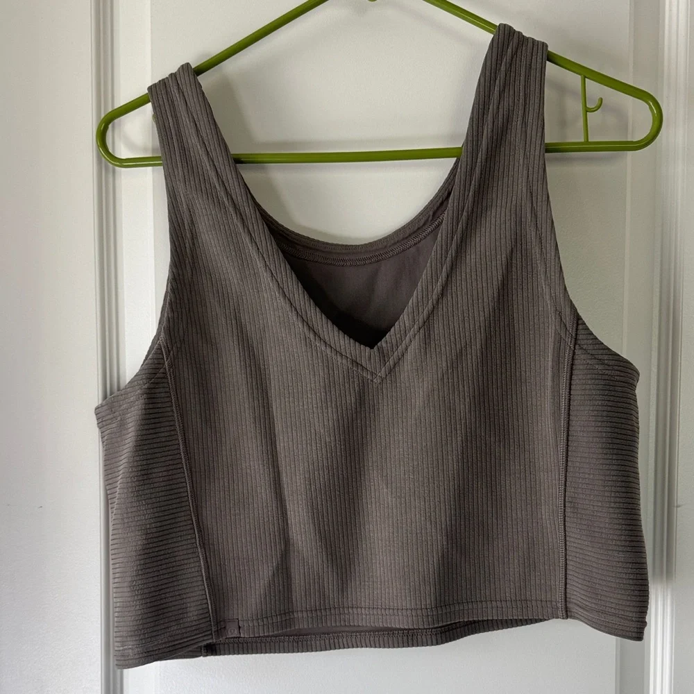 lululemon athletica Charcoal Ribbed Crop Top / J34 - Picture 3 of 5